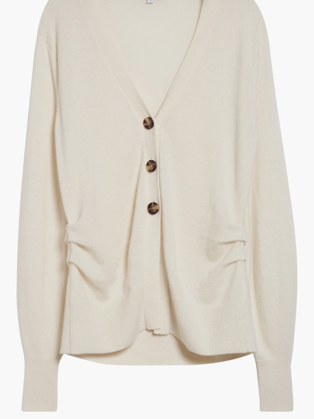 Veronica Beard Ivory V-Neck Button Cardigan 100% cashmere